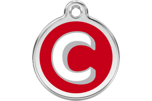 Red Dingo Red Alphabet Letter C Pet ID Tag