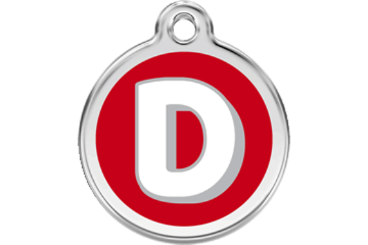 Red Dingo Red Alphabet Letter D Pet ID Tag