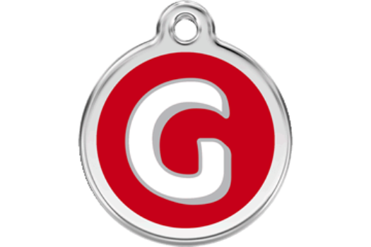Red Dingo Red Alphabet Letter G Pet ID Tag