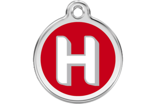 Red Dingo Red Alphabet Letter H Pet ID Tag