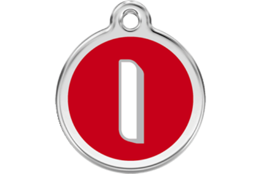 Red Dingo Red Alphabet Letter I Pet ID Tag