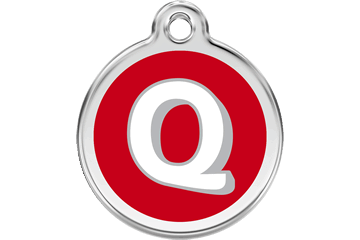 Red Dingo Red Alphabet Letter Q Pet ID Tag