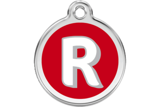 Red Dingo Red Alphabet Letter R Pet ID Tag