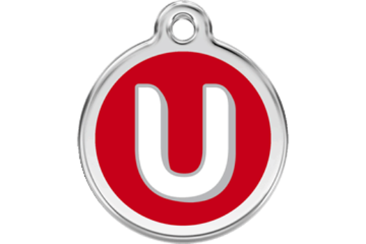 Red Dingo Red Alphabet Letter U Pet ID Tag