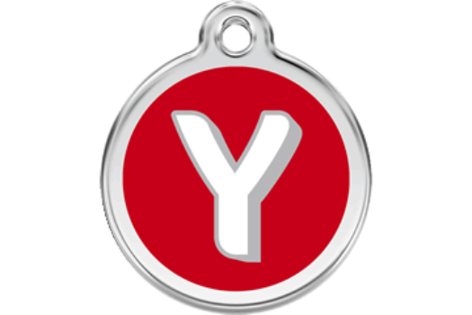 Red Dingo Red Alphabet Letter Y Pet ID Tag