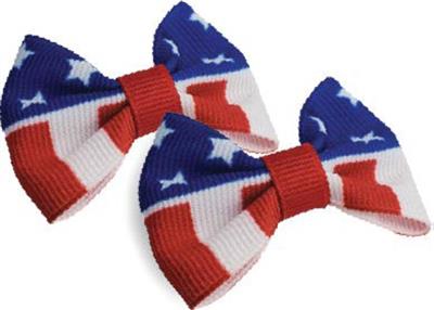 Barker's Bowtique Red, White & Blue on Grosgrain Ribbon Dog Hair Bows