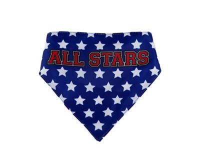 Barker's Bowtique Patriotic Scrunchy Reversible Dog Bandana with Stars Back View