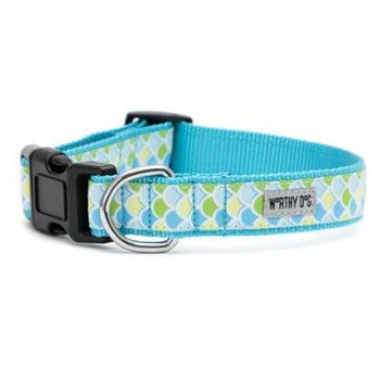 The Worthy Dog Blue Mermaid Dog Collar & Leash Collection