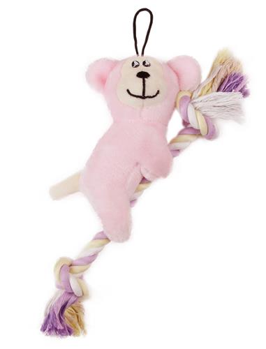 'Broom-Lick' Plush and Jute Rope Squeaking Newborn Cat and Dog Toy