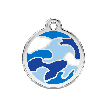 Red Dingo Dark Blue Camouflage Pet ID Tag