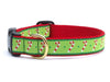 Up Country Candy Canes on Green Dog Collar