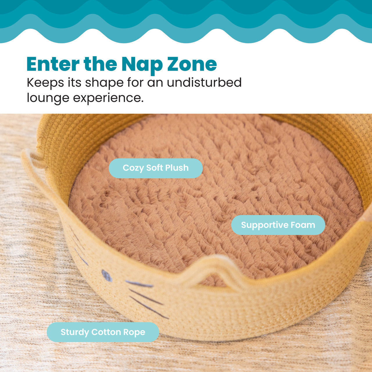 Cat Bed & Basket Retreat - Tan