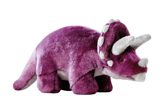 Fluff & Tuff Charlie Triceratops Purple Plush Dog Toy