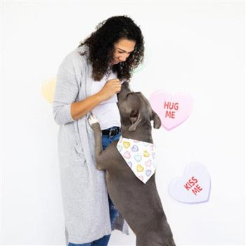 Pearhead Conversation Hearts Over the Collar Dog Bandana
