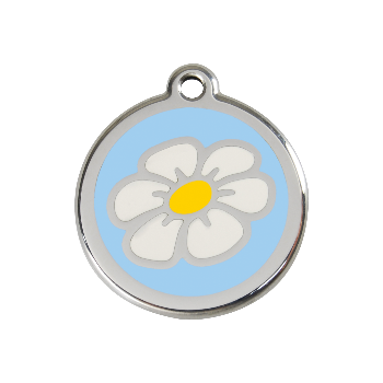 Red Dingo Light Blue Daisy Pet ID Tag
