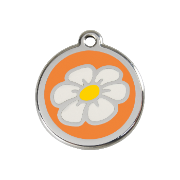 Red Dingo Orange Daisy Pet ID Tag