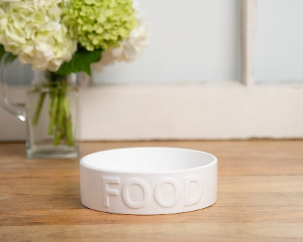 Park Life Designs White Classic Dog Food Bowl