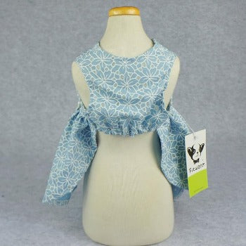 Fitward_Blue_Elegant_Floral_Dog_Dress_Back_View