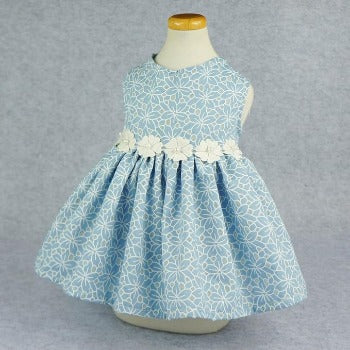 Fitward_Blue_Elegant_Floral_Dog_Dress_Front_View2