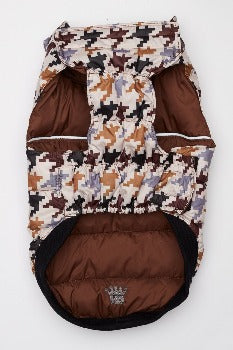 Hip Doggie Flex-Fit Reversible Puffer Vest - Brown/Houndstooth
