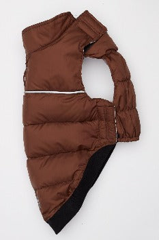 Hip Doggie Flex-Fit Reversible Puffer Vest - Brown/Houndstooth