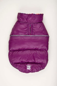 Hip Doggie Flex-Fit Reversible Puffer Vest - Purple/Floral