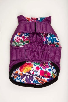 Hip Doggie Flex-Fit Reversible Puffer Vest - Purple/Floral