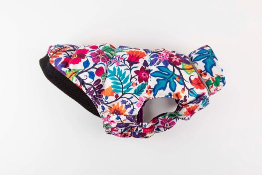 Hip Doggie Flex-Fit Reversible Puffer Vest - Purple/Floral