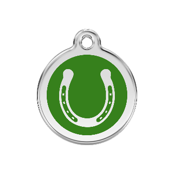 Red Dingo Green Horseshoe Pet ID Tag