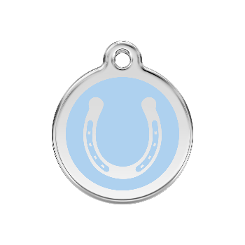 Red Dingo Light Blue Horseshoe Pet ID Tag
