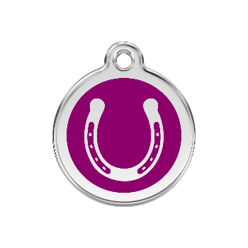 Red Dingo Purple Horseshoe Pet ID Tag