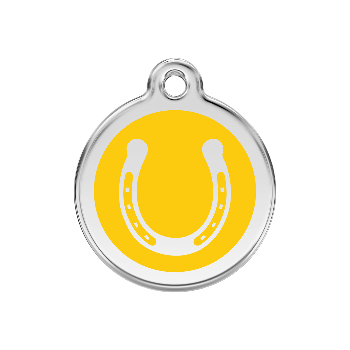 Red Dingo Yellow Horseshoe Pet ID Tag