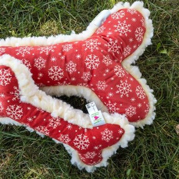 HuggleHounds Jingle All The Way HuggleFleece Bone Dog Toy
