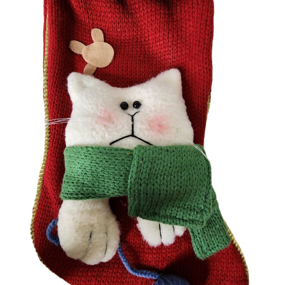 Knit 3D Cat or Dog Stocking