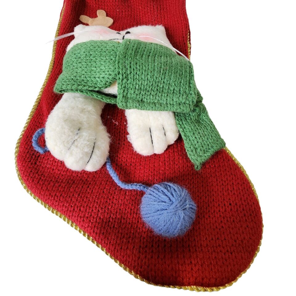Knit 3D Cat or Dog Stocking