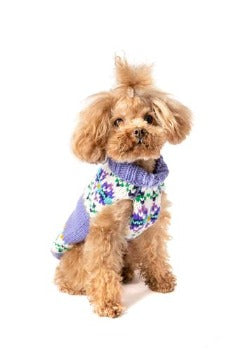 Dog wearing Chilly Dog Lavender Flowers Dog Sweater