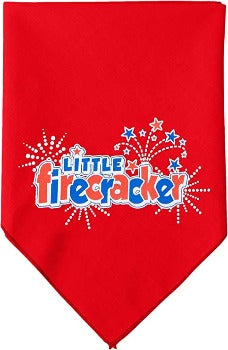 Red Little Firecracker Dog Bandana