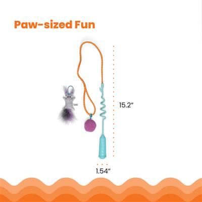 Cat-apult Spring Wand Cat Teaser Wand Cat Toy