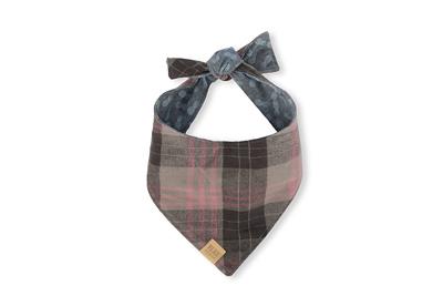 Plaid bandana with a knot on a white background