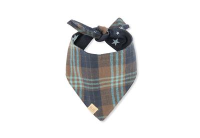 Plaid bandana with a star design on a white background