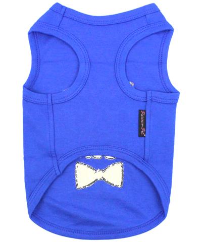 Parisian Pet Blue Big Brother with Bow Tie Dog Shirt Back View