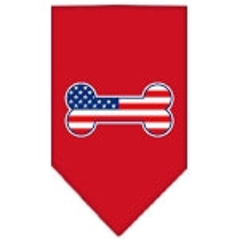 Red Blue Patriotic Bone Dog Bandana