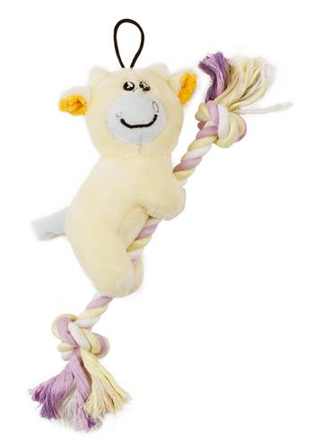 'Broom-Lick' Plush and Jute Rope Squeaking Newborn Cat and Dog Toy