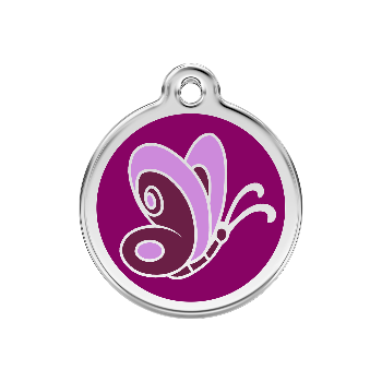 Red Dingo Purple Butterfly Pet ID Tag