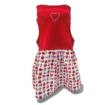 Daisy & Lucy Red Top with Pink Ladybug Dog Dress