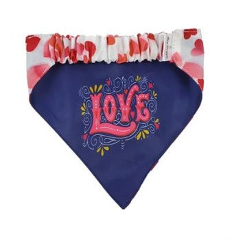 Barker's Bowtique Scattered Hearts - Love Reversible Dog Bandana