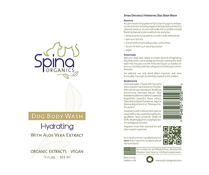 Spina Organics Hydrating Dog Body Wash