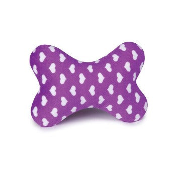 Zanies Purple with White Hearts Sweet Heart Softie Bone Dog Toy