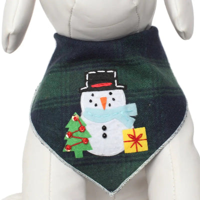 Snowman with Gift & Tree Pet Bandana