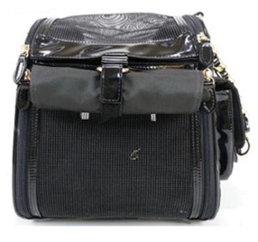 A Pet with Paws Black Quilted Tiffany Pet Carrier with Pet-Trek